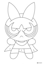 Angry Blossom Powerpuff Girl Coloring Page