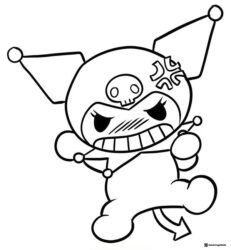 Angry Kuromi Coloring Page