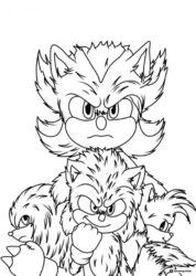 Angry Sonic and Friends Coloring Page