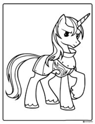 Armored unicorn looking angry My Little Pony coloring
