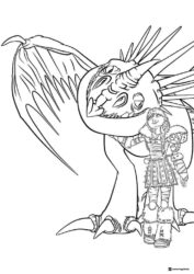 Astrid and Stormfly coloring page