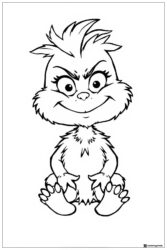 Baby Grinch Smiling Coloring Page