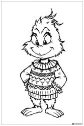 Baby Grinch in Sweater Coloring Page
