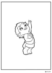 Baby Moana Coloring Page Looking Upwards