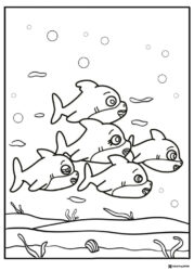 Baby Shark coloring page dancing underwater