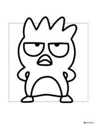 Badtz Maru looking grumpy coloring page
