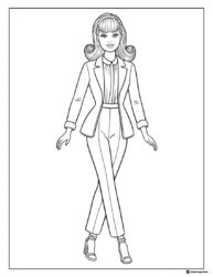 Barbie Coloring Page in a Business Suit