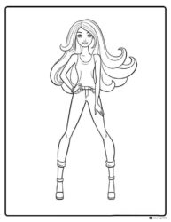 Barbie Coloring Sheet in Casual Jeans and Tank Top
