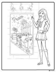 Barbie Coloring Sheet next to a Prom Poster