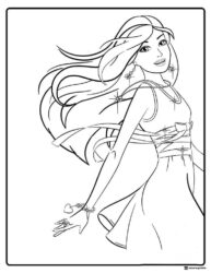 Barbie Fashion Coloring Page with Flowing Hair