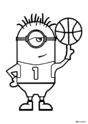 Basketball Minion Coloring Page