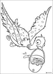Becky carrying Dory and Nemo coloring page