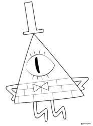 Bill Cipher with hands on hips coloring sheet