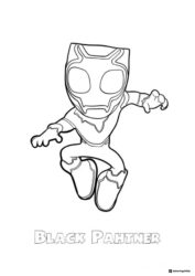 Black Panther Action Pose Coloring Page