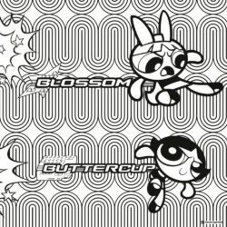Blossom and Buttercup Powerpuff Girls Coloring Page