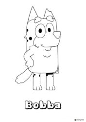 Bobba Character Coloring Page Standing with Paws on Hips