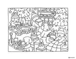 Bobbie Goods Christmas toy workshop coloring page