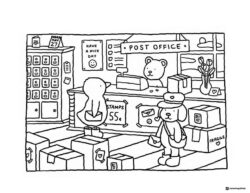 Bobbie Goods animals at a busy post office