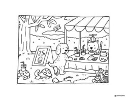 Bobbie Goods animals at lemonade stand coloring sheet