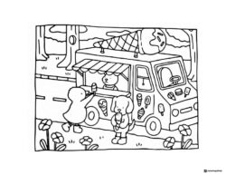 Bobbie Goods animals buying ice cream from truck