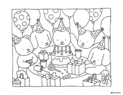 Bobbie Goods animals celebrating birthday with cake