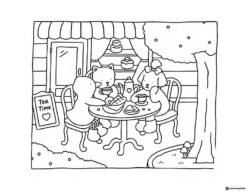 Bobbie Goods animals having outdoor tea time coloring