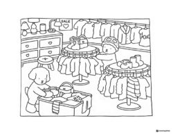 Bobbie Goods animals shopping at a clothing sale