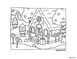 Bobbie Goods candy land gingerbread house coloring