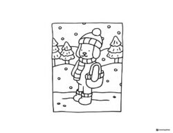 Bobbie Goods character in winter clothes coloring