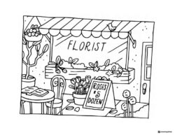 Bobbie Goods florist shop exterior coloring page