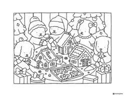 Bobbie Goods gingerbread house making coloring page