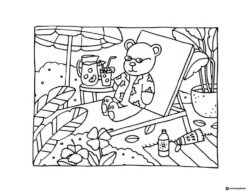 Bobbie Goods kitchen with sink and window coloring