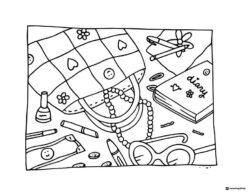 Bobbie Goods purse contents spilled out coloring