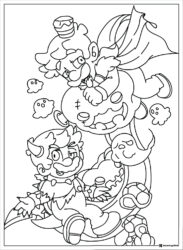 Bowser and Bowser Jr. Halloween Coloring Sheet