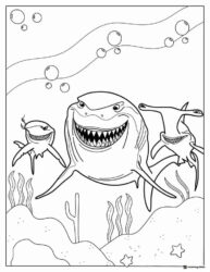 Bruce Chum and Anchor Sharks Coloring Page