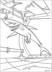 Bruce the Shark and Dory Coloring Page