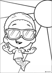 Bubble Guppies coloring page of Nonny wearing sunglasses
