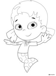 Bubble Guppies coloring page of a girl guppy smiling