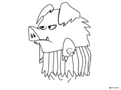 Bubble Guppies coloring page of a grumpy wild boar