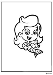 Bubble Guppies coloring page of a smiling Molly