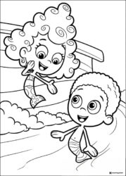 Bubble Guppies coloring page with Deema and Nonny