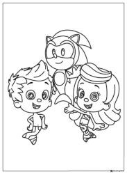 Bubble Guppies coloring page with Gil Molly and Sonic
