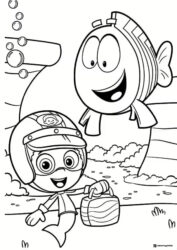 Bubble Guppies coloring page with Gil and Mr. Grouper underwater