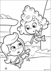 Bubble Guppies coloring page with Molly and Deema