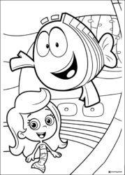 Bubble Guppies coloring page with Molly and Mr. Grouper