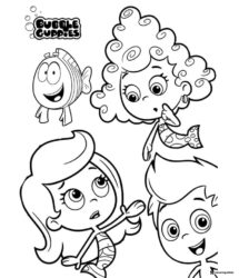 Bubble Guppies coloring page with Mr. Grouper Deema Molly and Gil