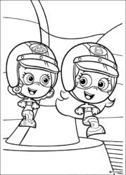 Bubble Guppies coloring page with Oona and Molly standing