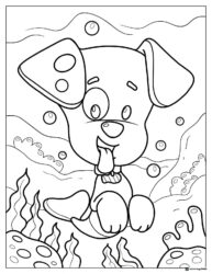 Bubble Guppy dog underwater coloring page