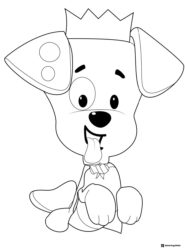 Bubble Puppy with a crown coloring sheet