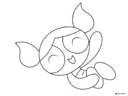 Bubbles Powerpuff Girl Coloring Page with Big Smile